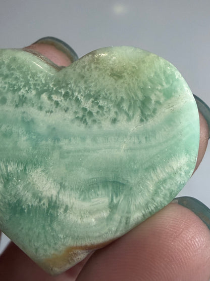 Blue Aragonite Heart – Small| Self Standing D - 4cm