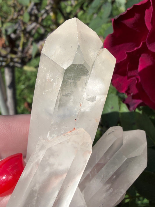 Clear Quartz Cluster with Double Twin Points – 231g -
