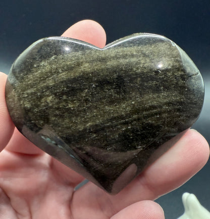 Golden Sheen Obsidian Heart – 6.3 x 5.3cm