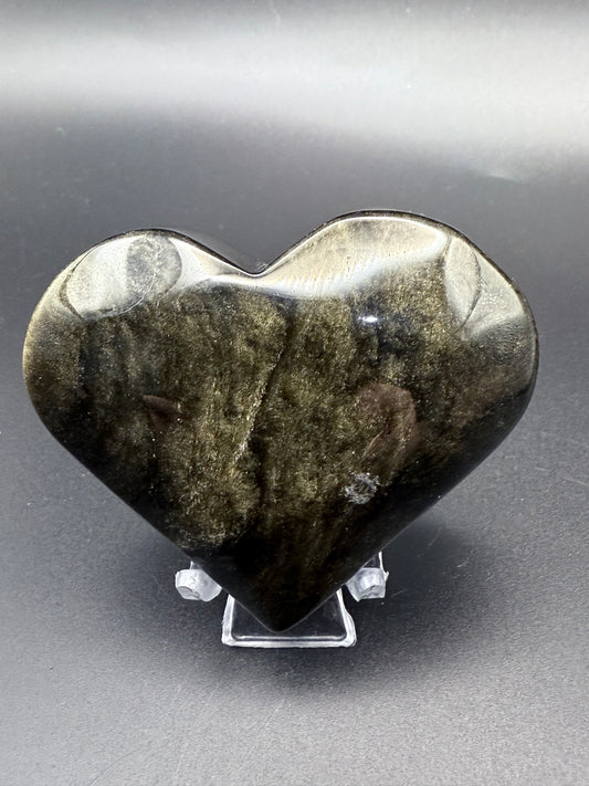 Gold Sheen Obsidian Heart