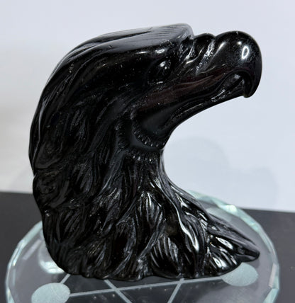 Black Obsidian Eagle Carving – 10 × 10 cm | 420 g