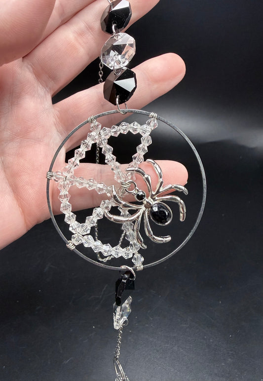 Glass Spider Web Suncatcher