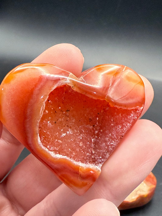 Carnelian Druzy Heart