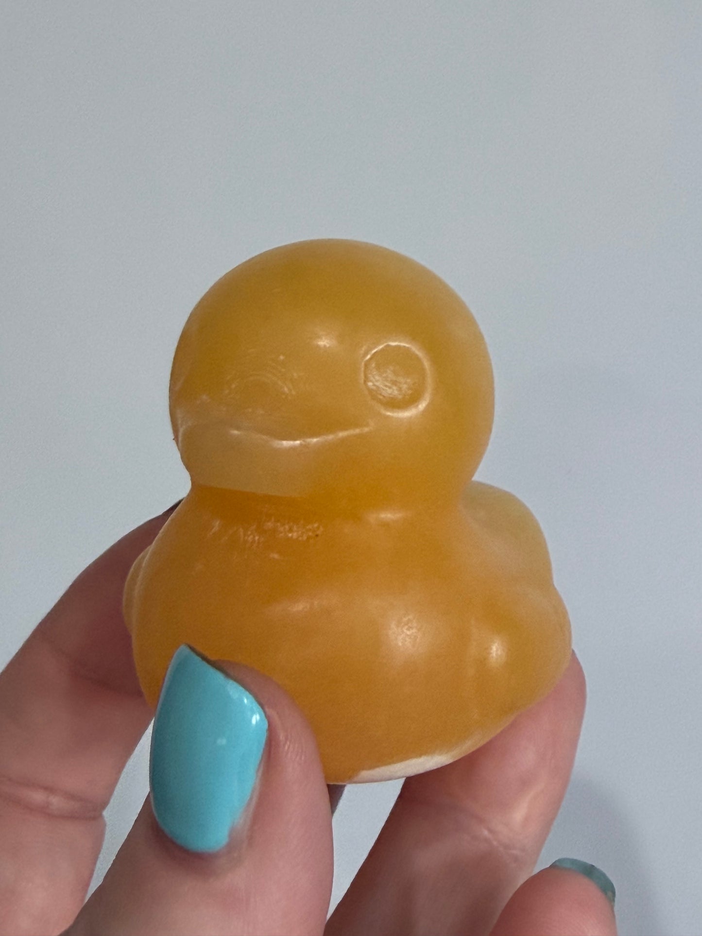 Orange Calcite Duck Carving – 140g 5.5cm