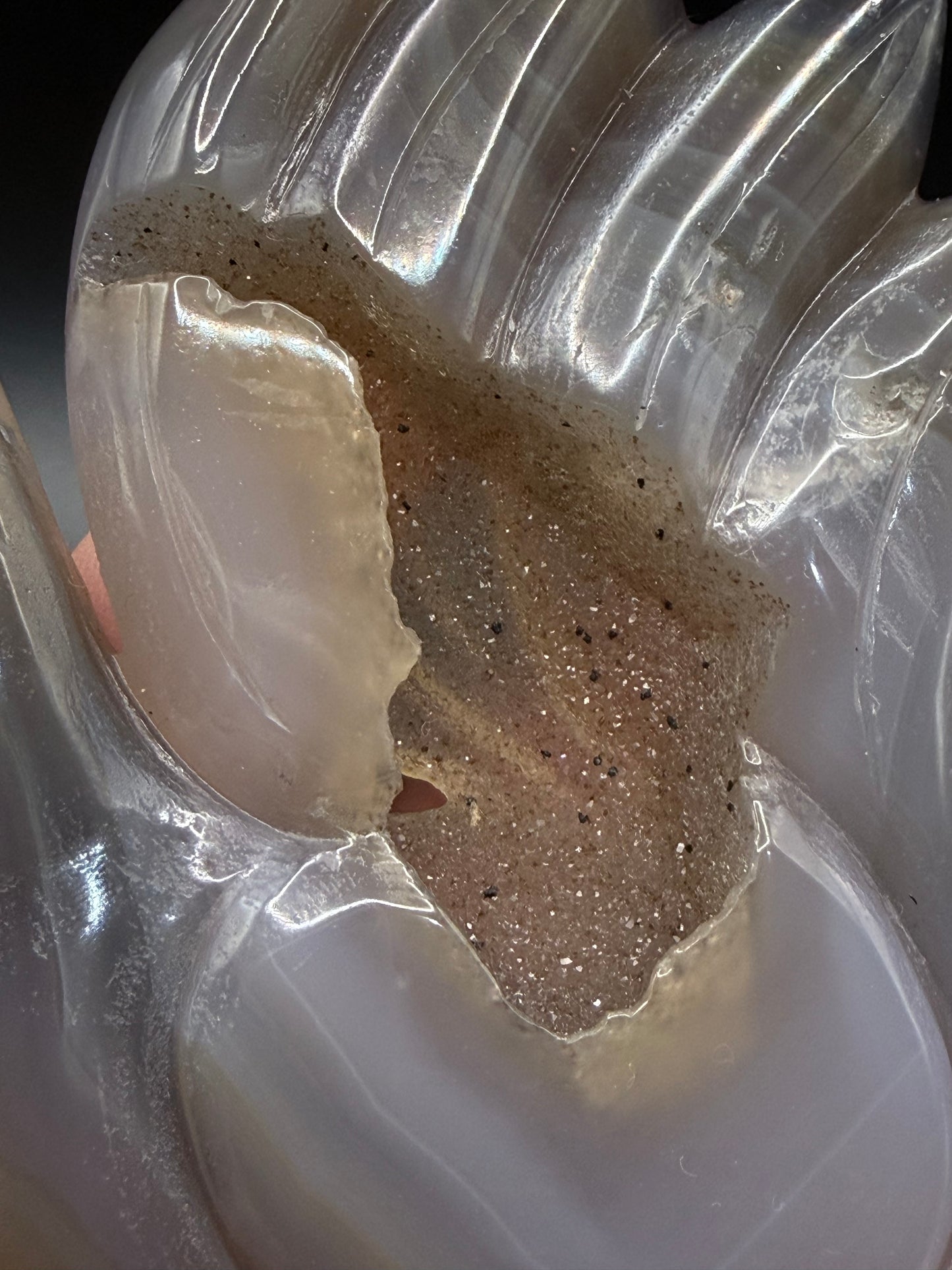 Nine-Tailed Fox Druzy Agate Carving