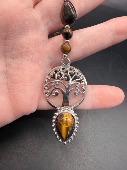 Tiger’s Eye Tree of Life Hanging Crystal