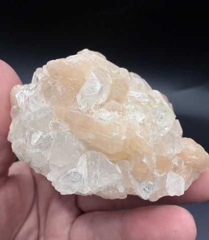 Apophyllite with Peach Stilbite Crystal Cluster