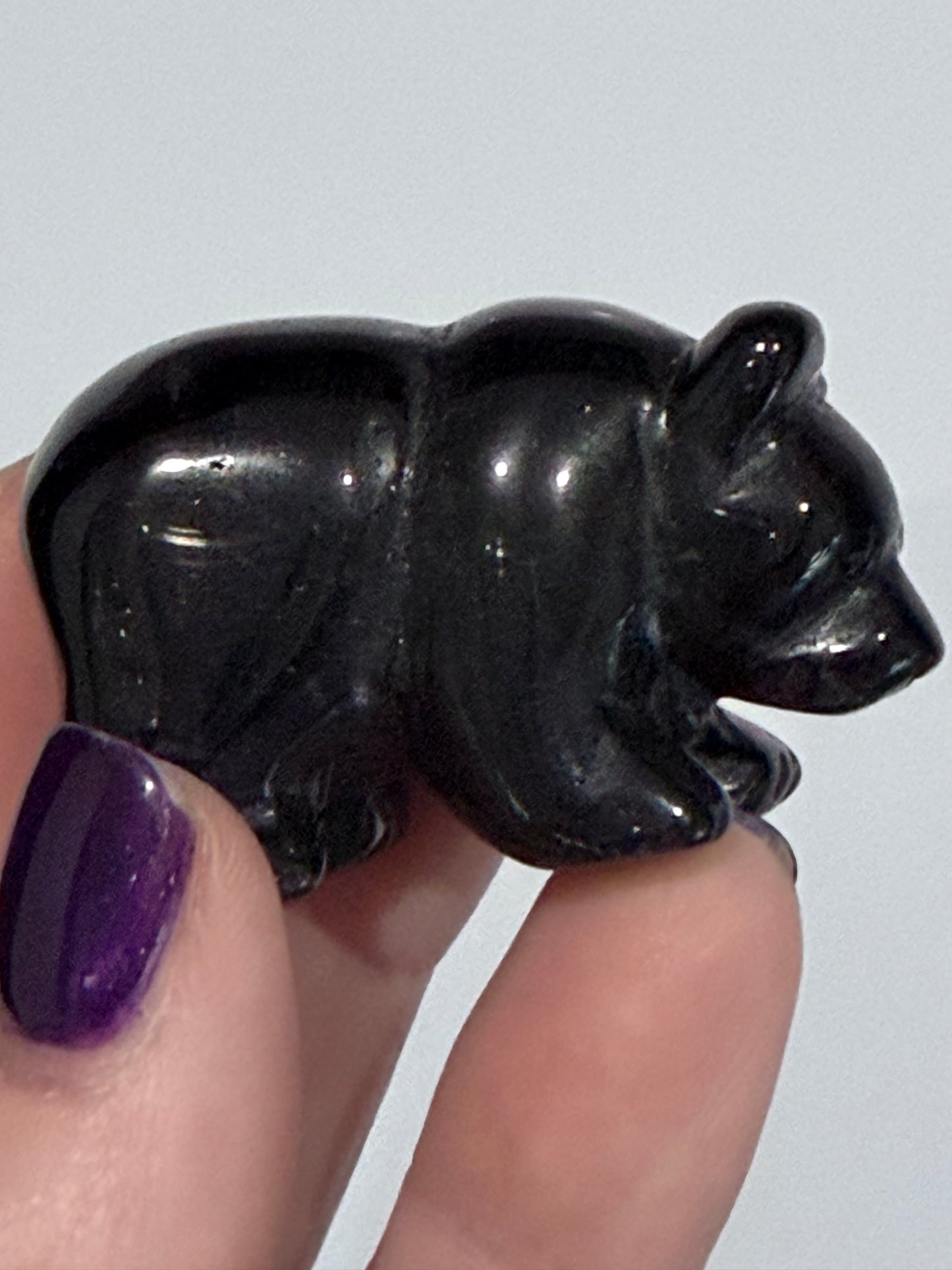 Black Obsidian Bear Carving