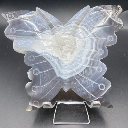 Large Agate Butterfly with Druzy