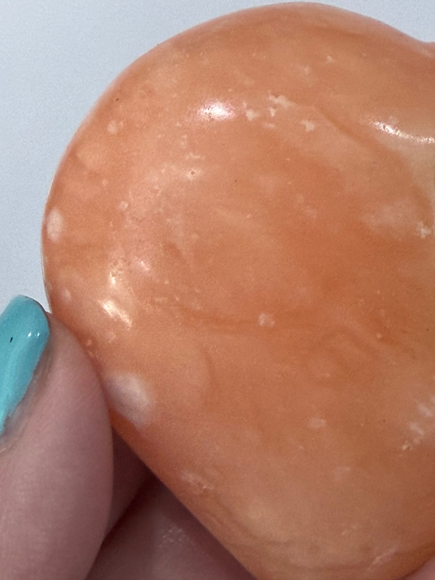 Orange Calcite Heart with Stand – 133g E 6.7cm