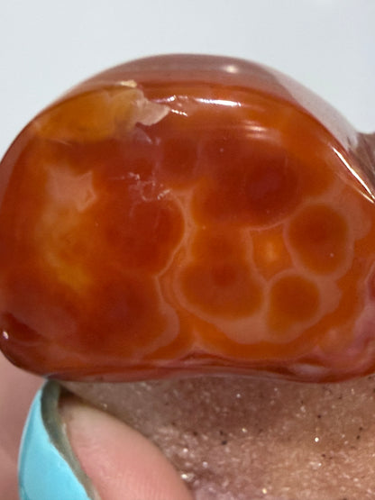 Carnelian Agate Druzy Heart A -