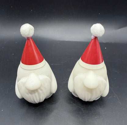 Christmas Gnome White Marble Carving with Santa Hat – 8 cm