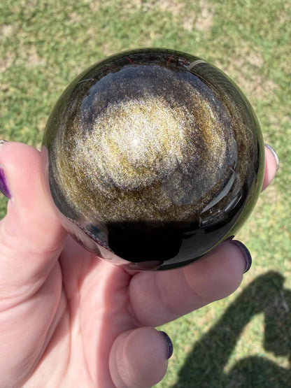 Gold Sheen Obsidian Sphere – 250g