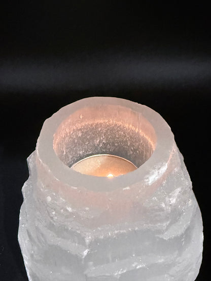 Selenite Mountain Top Candle Holder