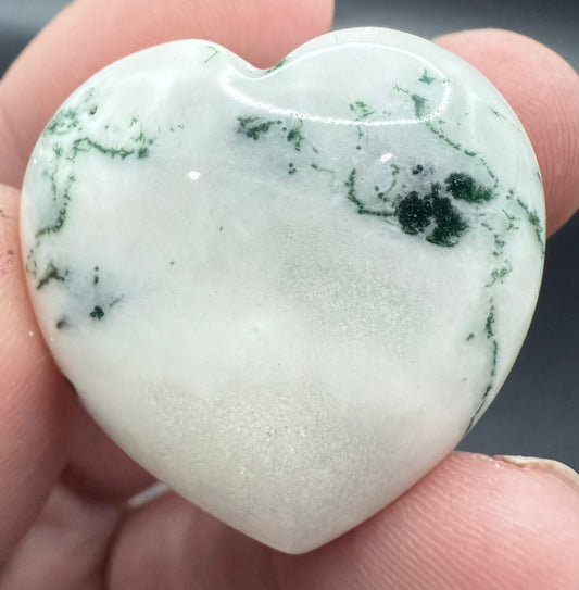 Moss Agate Heart – 3 cm