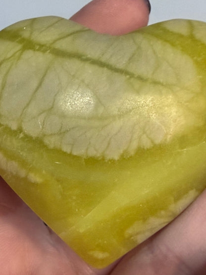 Lemon Jade (Serpentine) Heart 💛