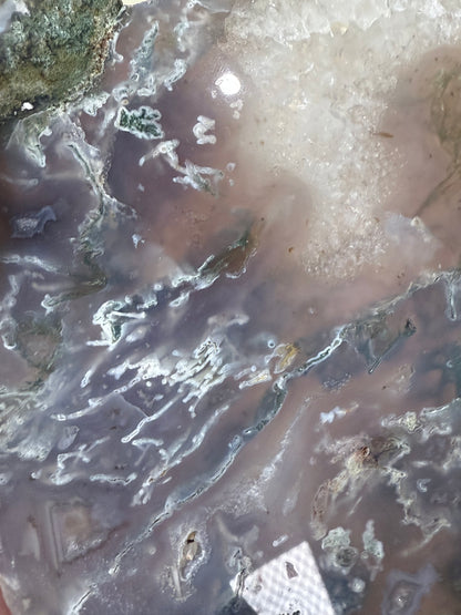 Moss Agate Slab on Stand