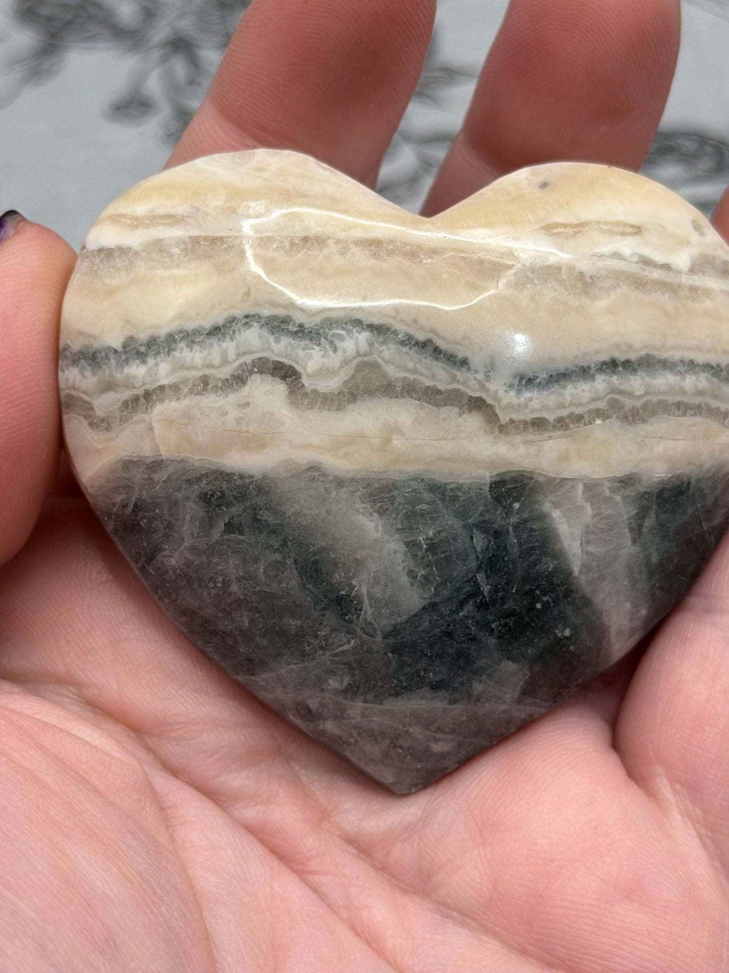 Fluorite in Matrix Heart – UV Reactive 133g | 6.2 x 5.7cm