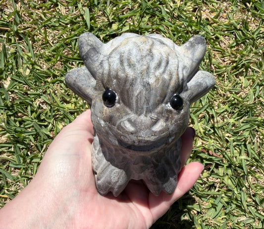 Picture Jasper Highland Cow 13x11cm 1.1kg