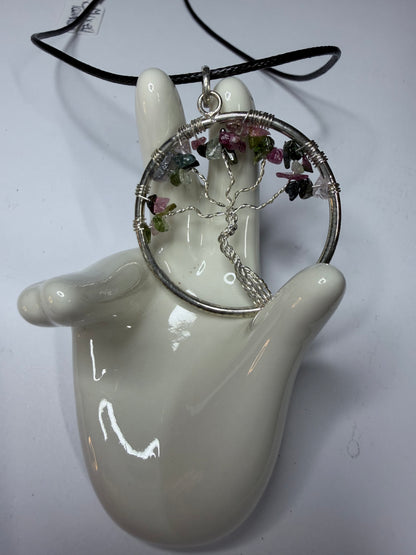 Multi-Colour Tourmaline Tree of Life Necklace