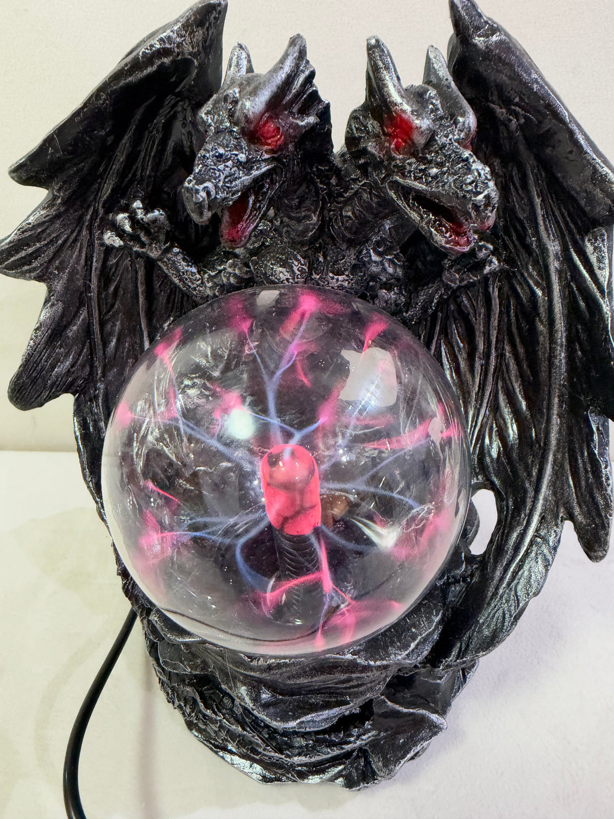 Twin Dragon Plasma Ball Lamp – 20cm