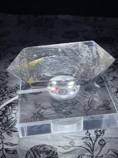 Clear Quartz Double Terminated Point with Golden Healer Inclusion (190g)