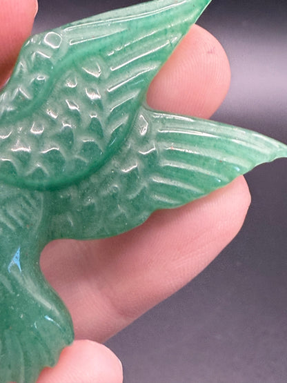 Green Aventurine Hummingbird Carving