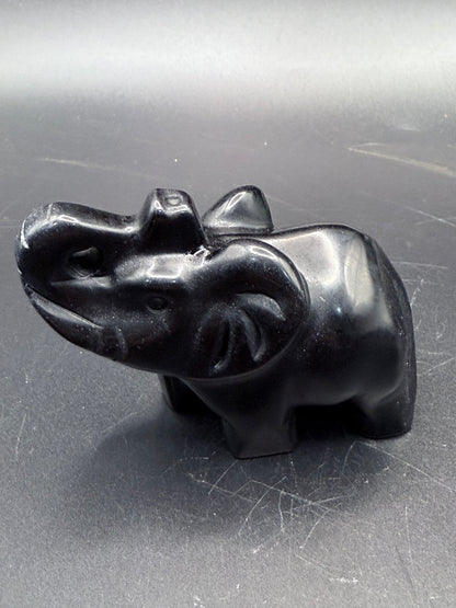 Black Obsidian Elephant