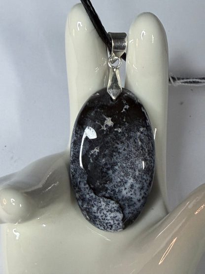 Dendritic Opal (Merlinite) Pendant Necklace