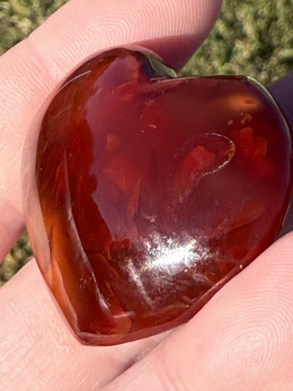 Carnelian Puffy 4cm Heart
