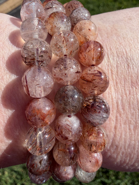 High Quality 8mm Mixed Rutile Quartz Bracelet