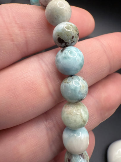 Rare Larimar 8mm Bracelet - Crystal wonderland By Lisa