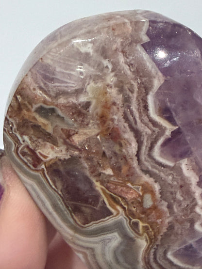 Amethyst & Agate Heart – Free Standing D