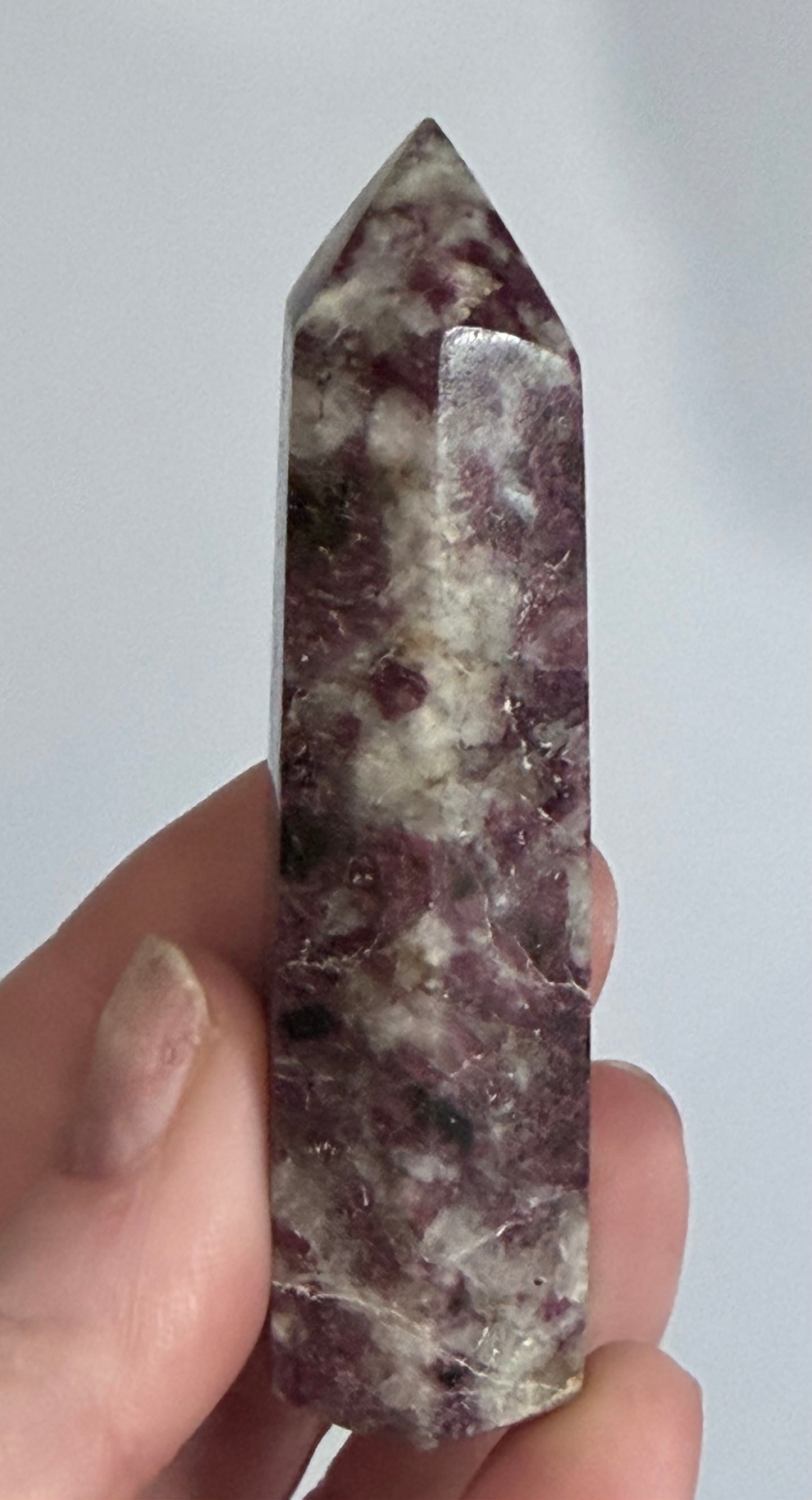 Pink Tourmaline in Quartz Crystal Tower – 8.2cm | 65g A