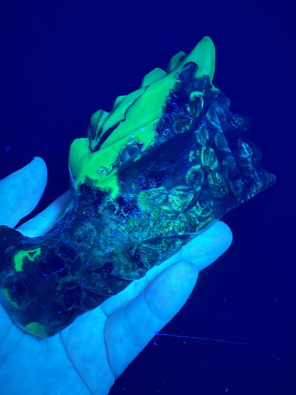 Volcano Agate Dragon Head | UV Reactive | 580g | 12.2 × 8cm