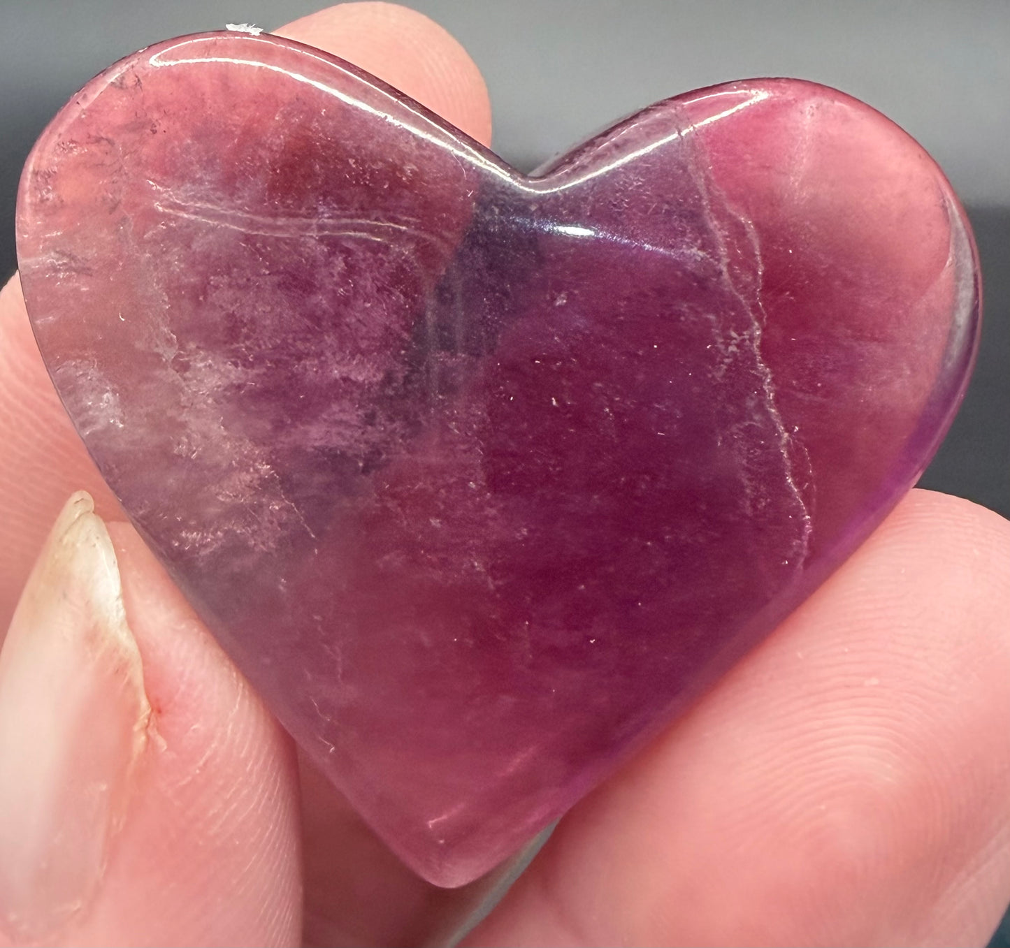 💜 Fluorite Heart assorted colours– 5cm