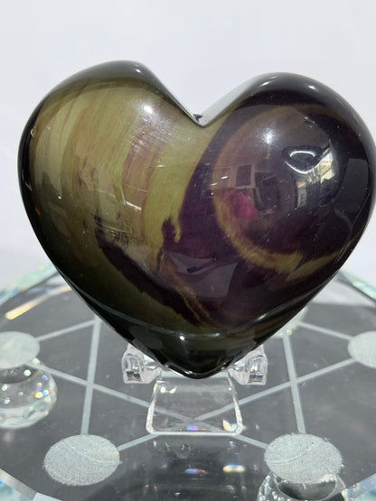 Rainbow Obsidian Heart – 7.1 × 6.5 cm