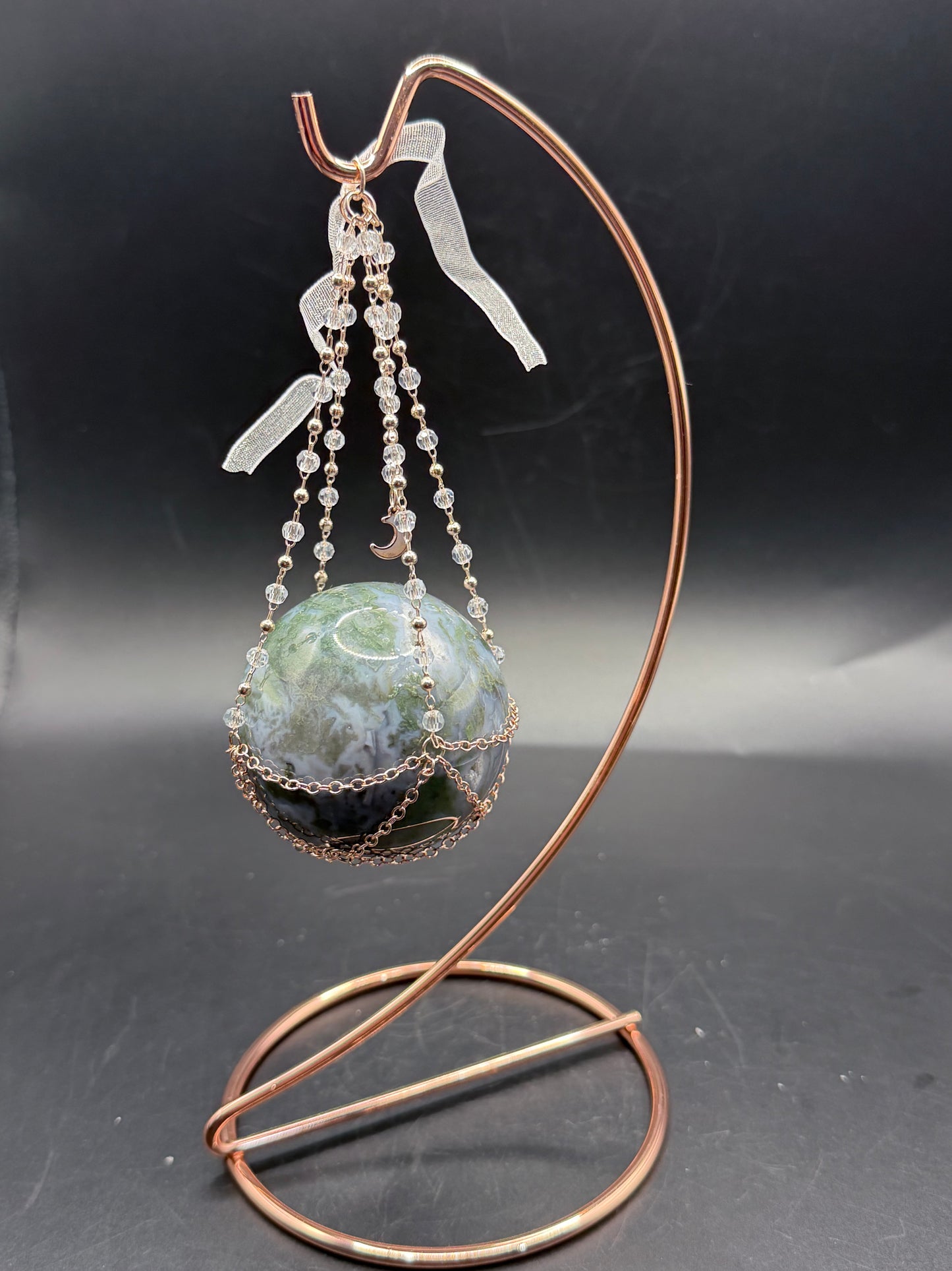 Hanging Sphere Display Stand – Rose Gold Finish (Shere not included)