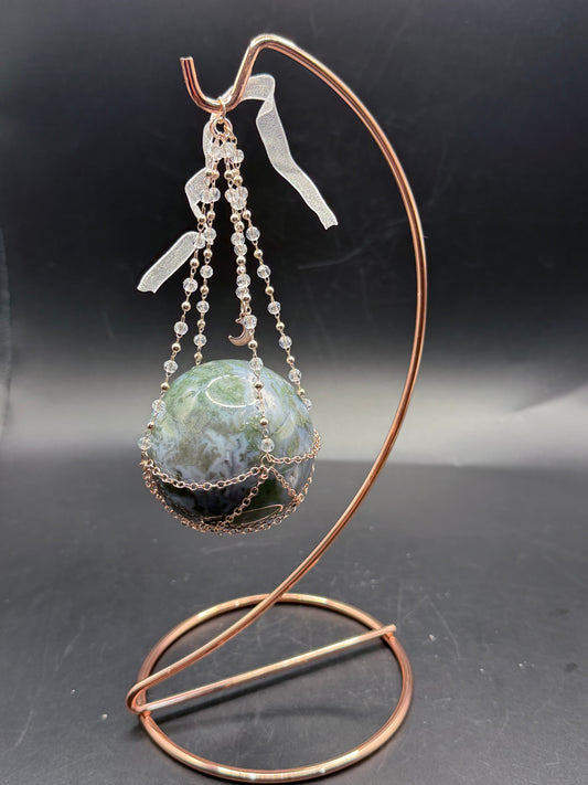Hanging Sphere Display Stand – Rose Gold Finish (Shere not included)