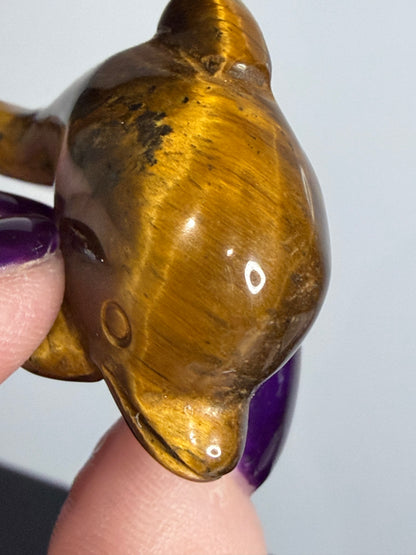 Tiger’s Eye Dolphin Carving