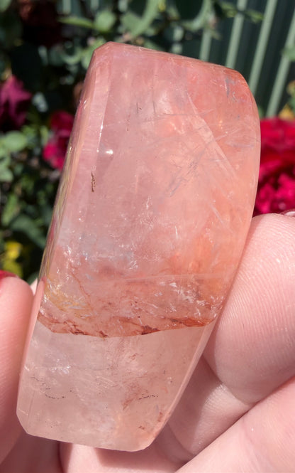 Fire Quartz Flat Heart (Hematoid Quartz) Heart – 5.6 cm | 106 g