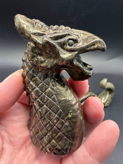 Pyrite Dragon Carving