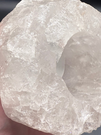 Clear Quartz Raw Candle Holder