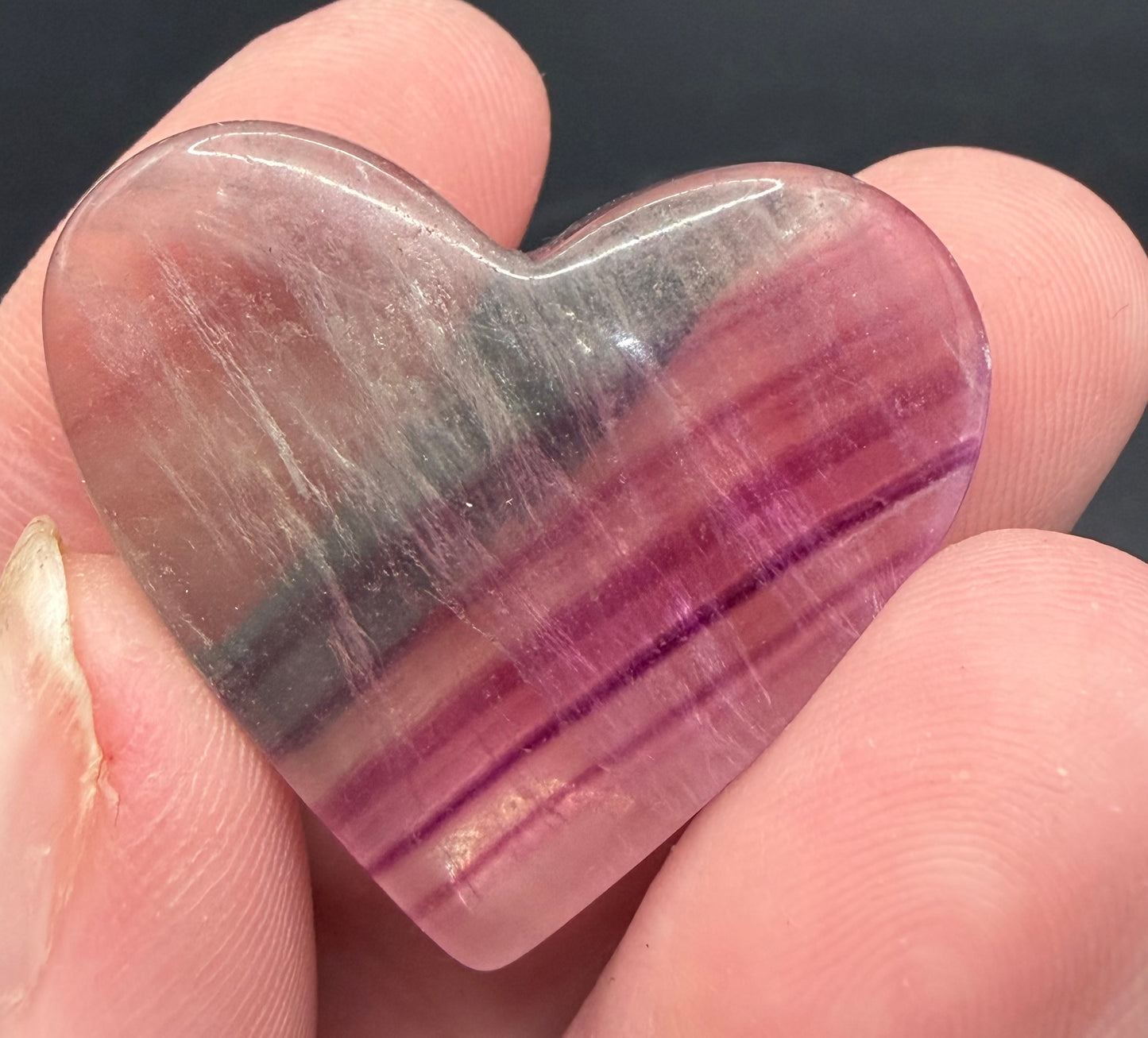 Fluorite Hearts assorted colours– 3cm