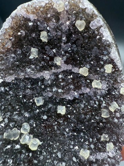 Red Amethyst with Calcite Cubes