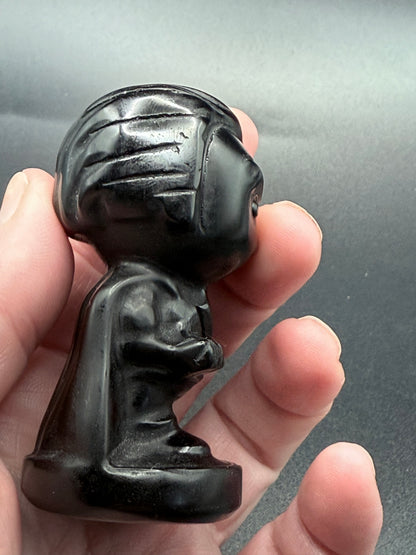Black Obsidian Superman Carving