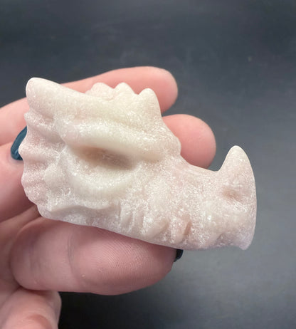 Pink Opal Dragon Head Carving