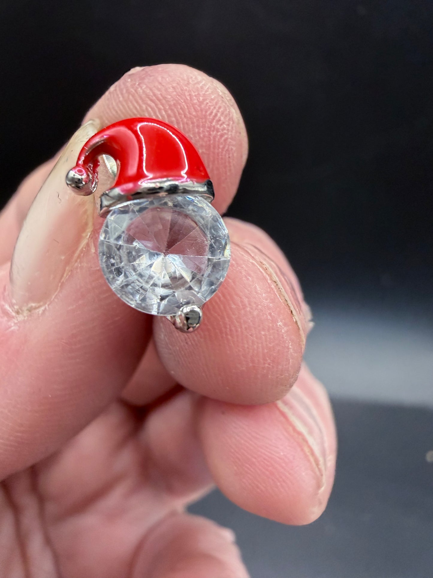 Santa Hat Crystal Stud Earrings – Gift Box Included