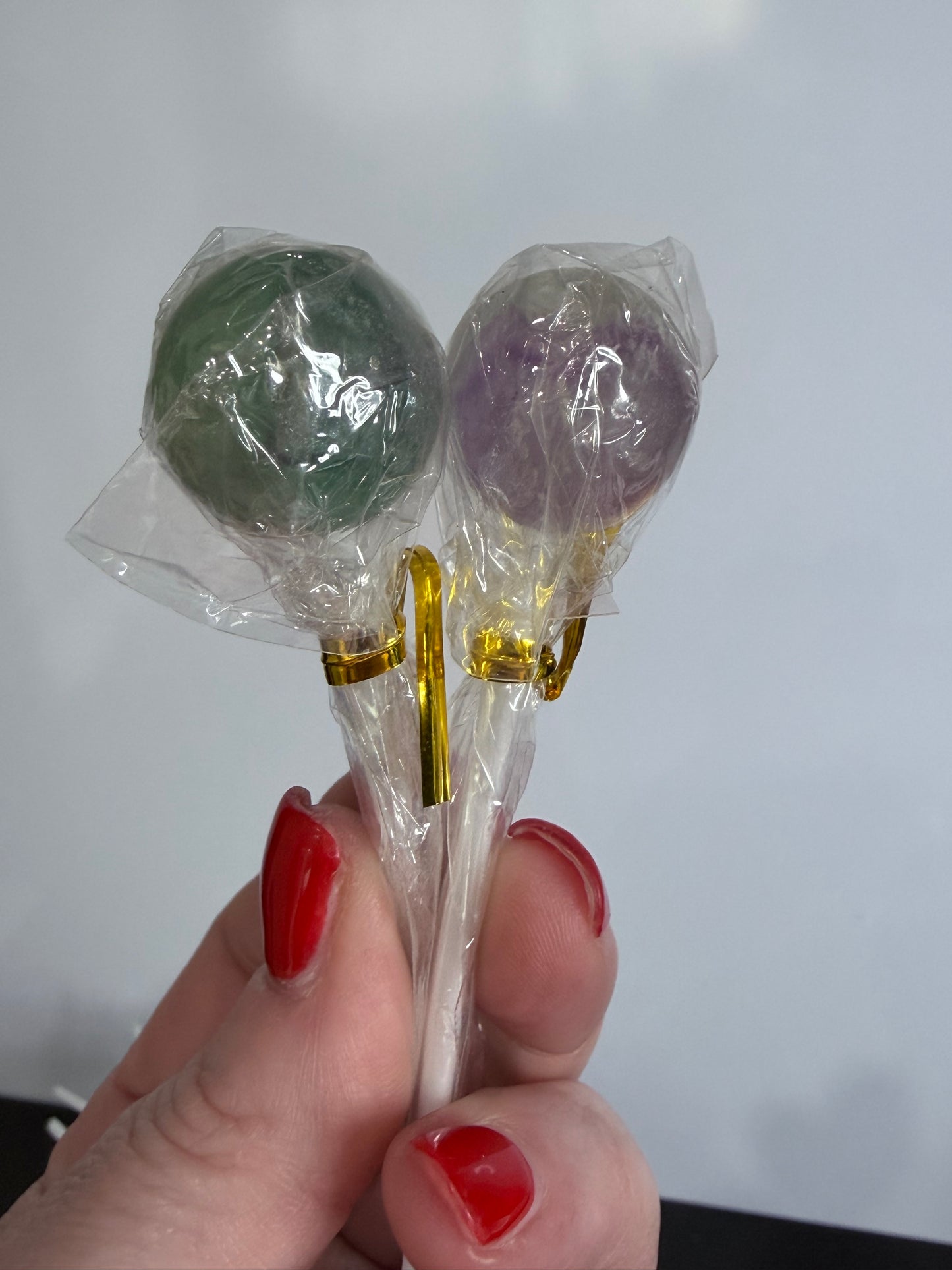 Fluorite Crystal Lollipop Carving