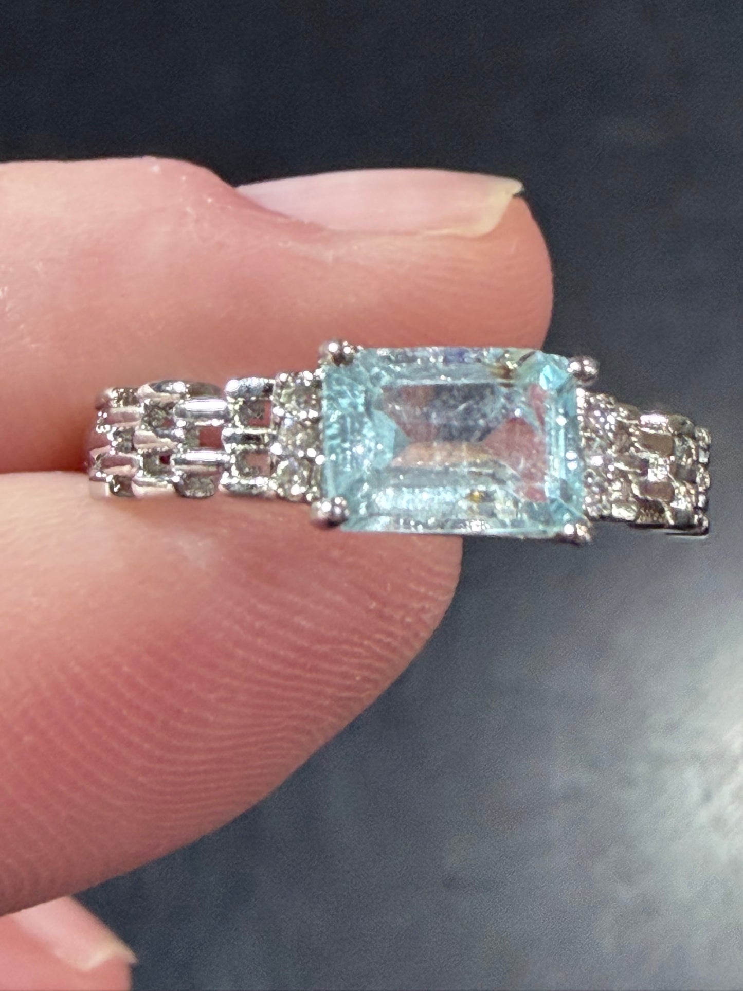 Adjustable Aquamarine Ring